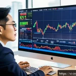 Home 23 초보자를 위한 리스크 이해하기 - A detailed, professional Vietnamese investor sitting at a modern desk in a bright office, analyzing ...
