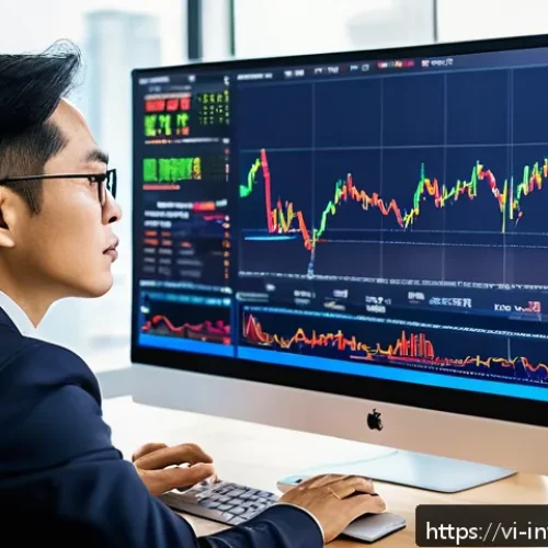 Home 17 초보자를 위한 리스크 이해하기 - A detailed, professional Vietnamese investor sitting at a modern desk in a bright office, analyzing ...